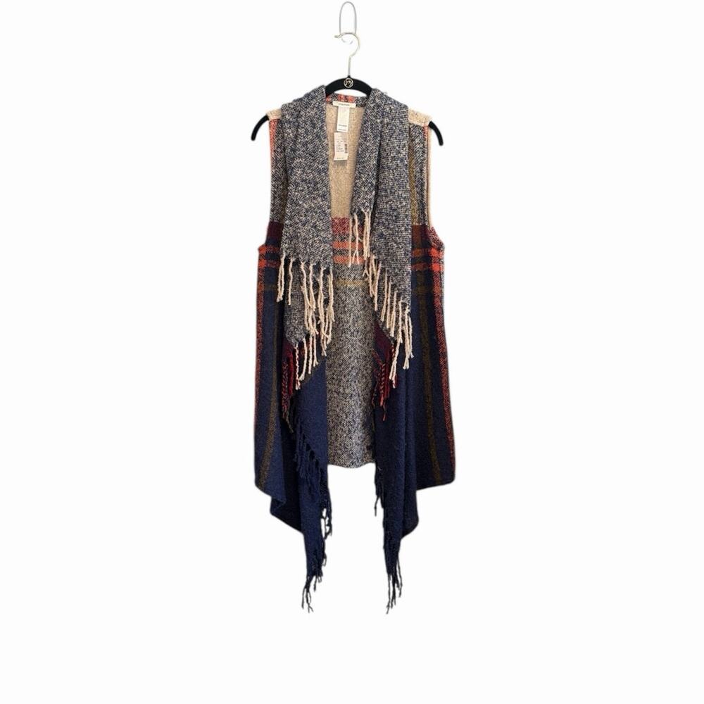 Maurices Fringe Long Vest Poncho NWT One Size Transitional Festival Cowgirl